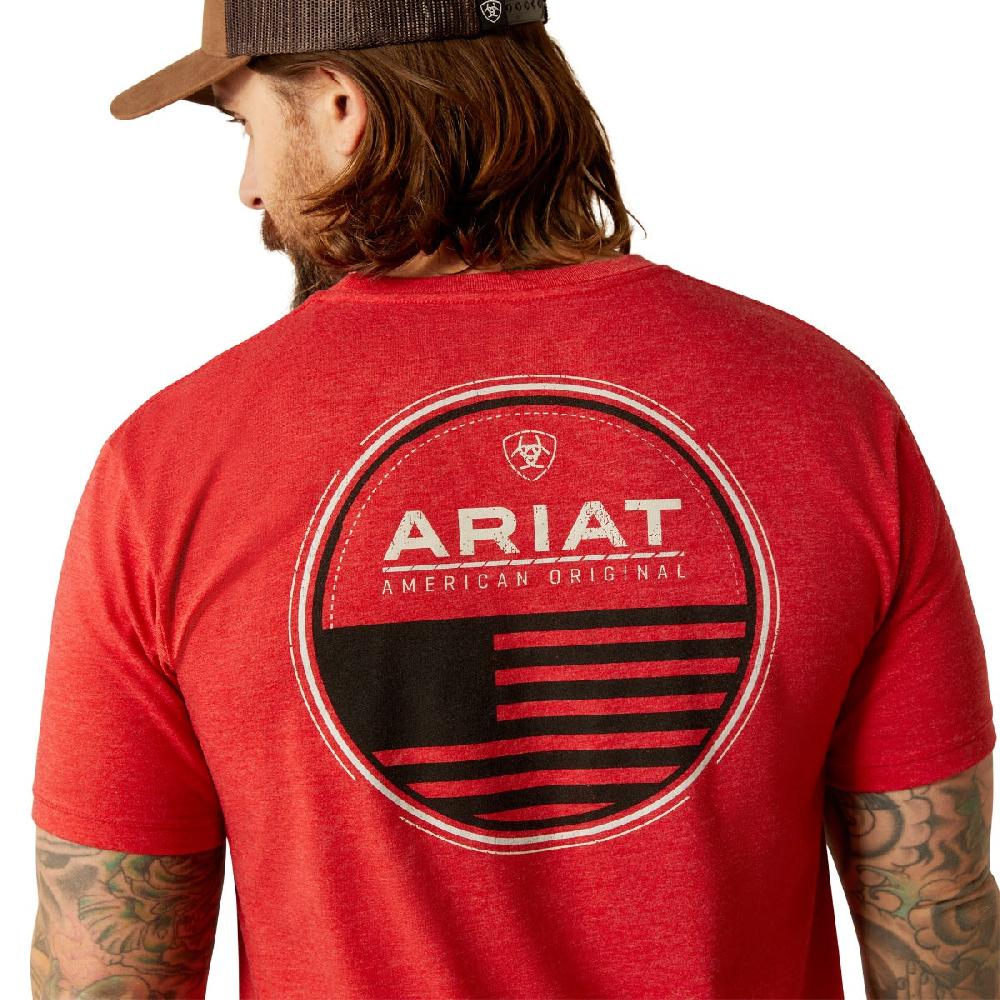 Ariat Red Original Flag Scope Men's Short Sleeve T-Shirt 10053991