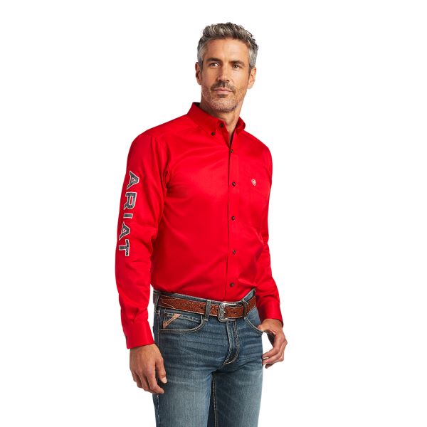 Ariat Red Team LOGO Twill Fitted Shirt 10040702