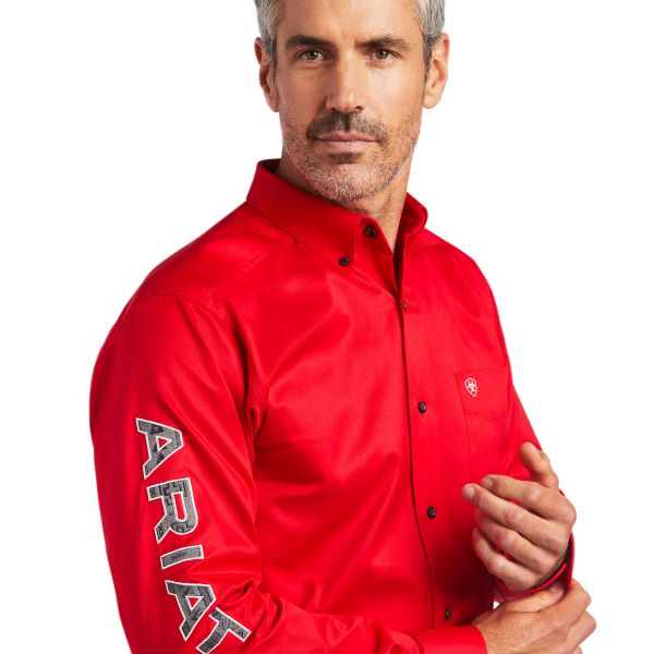 Ariat Red Team LOGO Twill Fitted Shirt 10040702