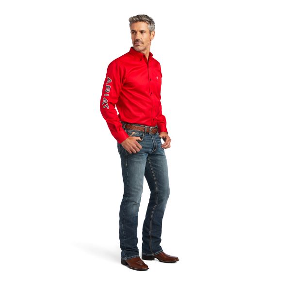 Ariat Red Team LOGO Twill Fitted Shirt 10040702