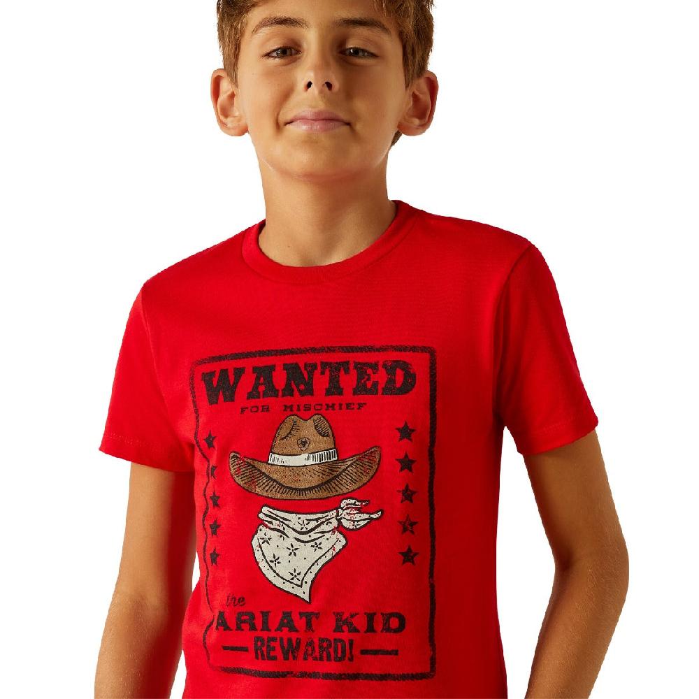 Ariat Red Wanted Ariat Boys Short Sleeve T-Shirt 10051429