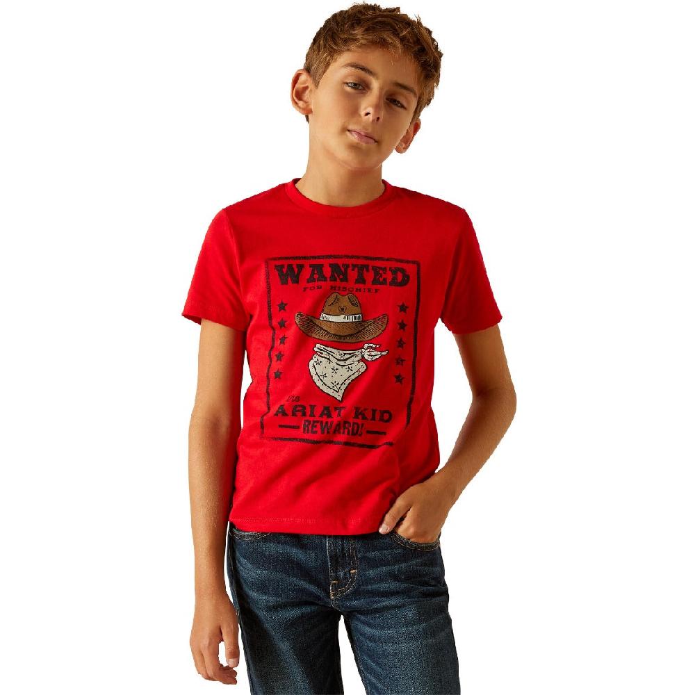 Ariat Red Wanted Ariat Boys Short Sleeve T-Shirt 10051429