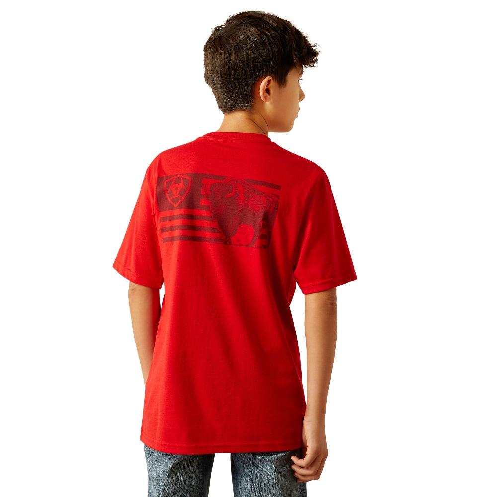 Ariat Redline Edged Buffalo LOF Boys' Flag T-Shirt 10059050