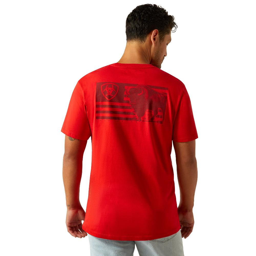 Ariat Redline Etched Buffalo LOTF Flag Short Sleeve Men's T-Shirt 10058939