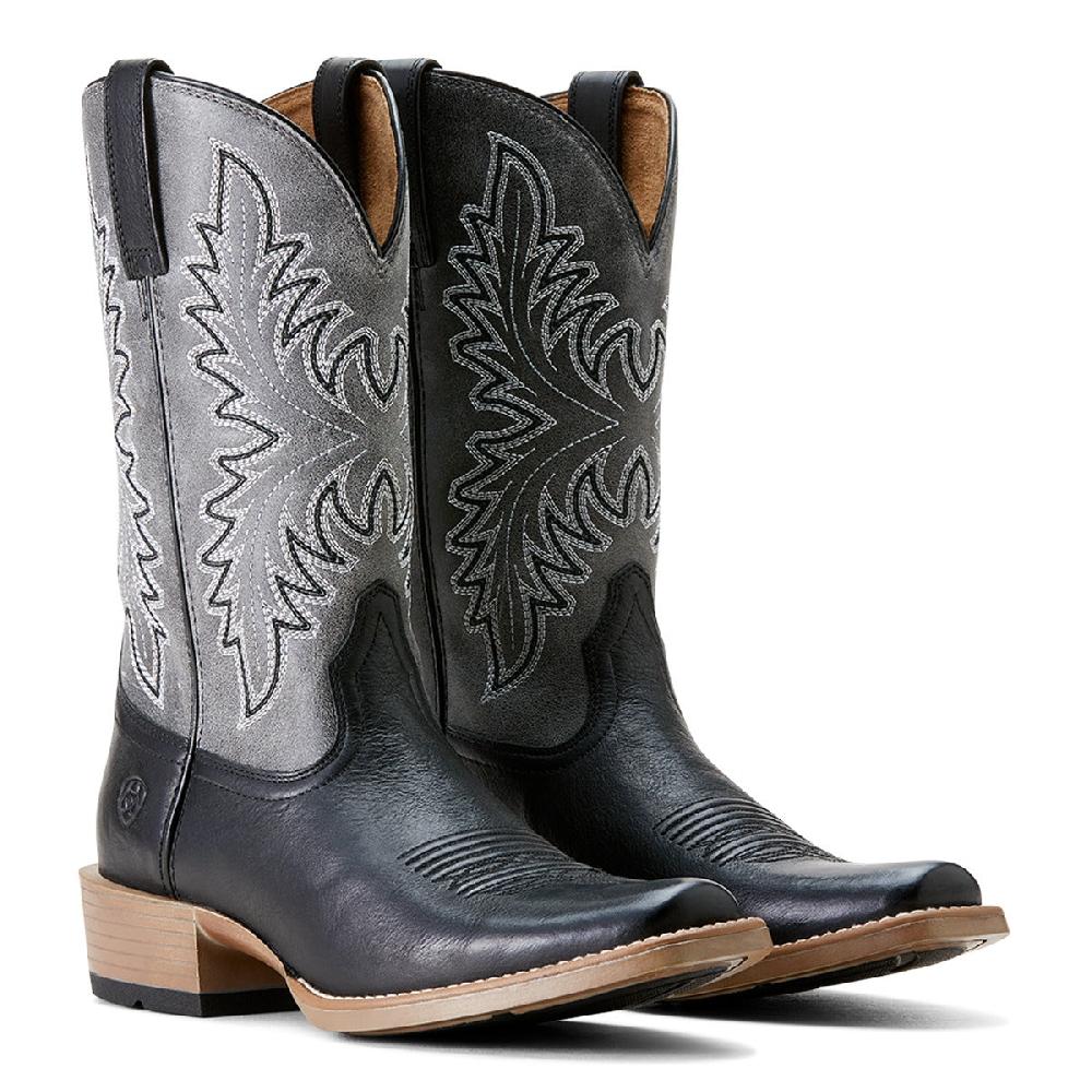 Ariat Renegade Black/Titanium Men's 12 Inch Narrow Cutter Toe Renegade Cowboy Boots 10053695
