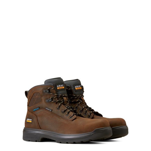 Ariat Rich Brown Turbo 6 Inch H20 Men's Carbon Toe Workboot 10046861