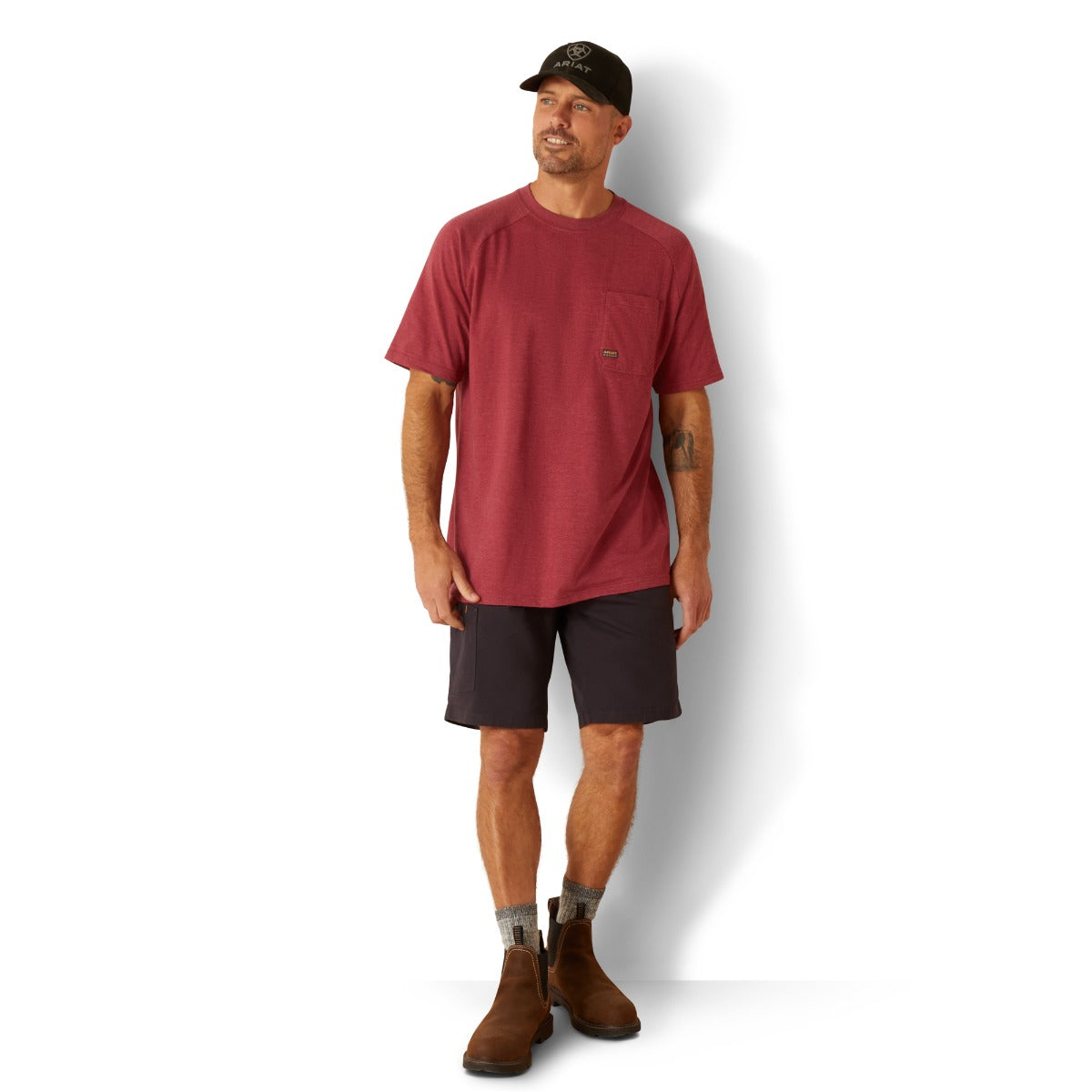 Ariat Roan Rouge Heather Rebar Cotton Strong Men's T-Shirt 10048890