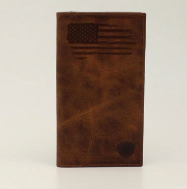 Ariat Rodeo USA Flag Distressed Leather Rodeo Wallet A3545802