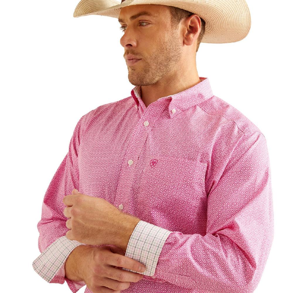 Ariat Rose Violet Men's Collared Wrinkle Free Oden Classic Fit Long Sleeve Button Down Shirt 10050529