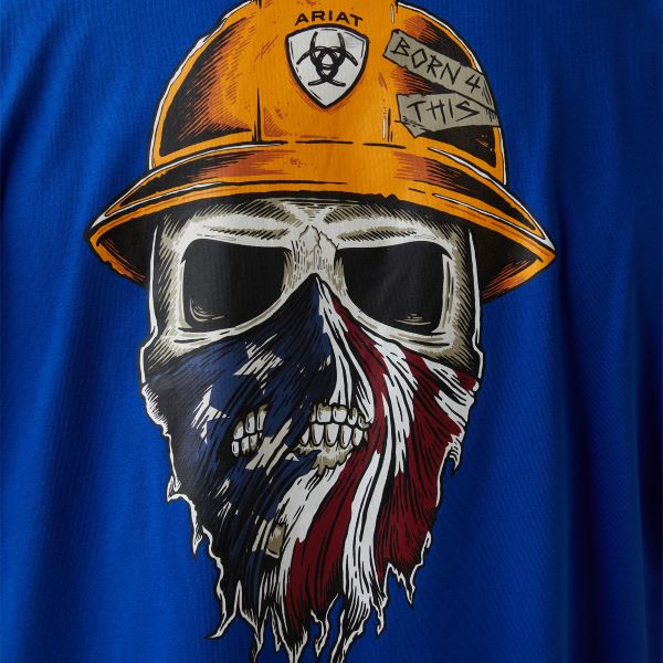 Ariat Royal Blue Heather Rebar Workman Born For This Men's T-Shirt 10043692