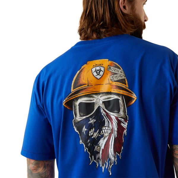 Ariat Royal Blue Heather Rebar Workman Born For this Men's T-Shirt 10043692