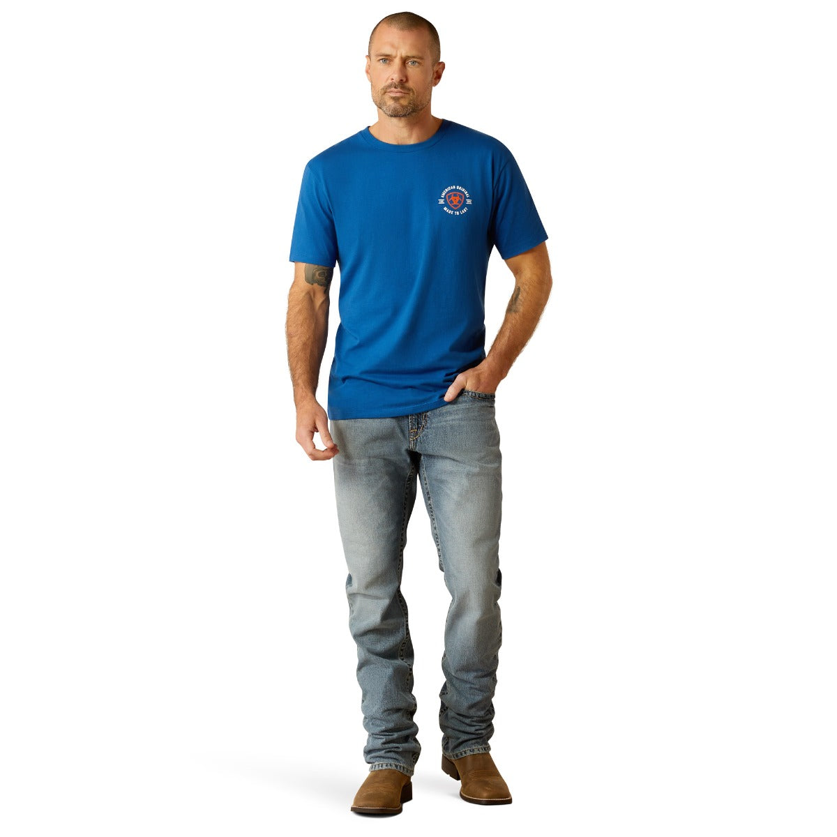 Ariat Royal Blue MTL Circle Men's Short Sleeve T-Shirt 10052566