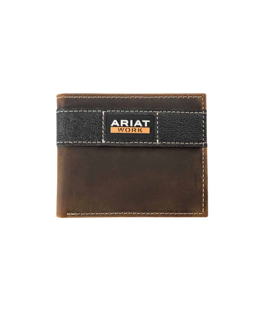 Ariat's Brown Men's Work Bifold Wallet with RFID Blocking Technology A3400202