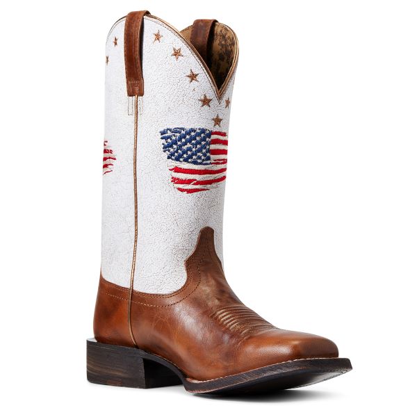 Ariat Saddle Up Brown With White Top Circuit Patriot Women's Western Boot 10040400