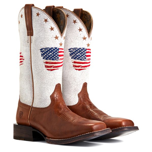Ariat Saddle Up Brown With White Top Circuit Patriot Women's Western Boot 10040400