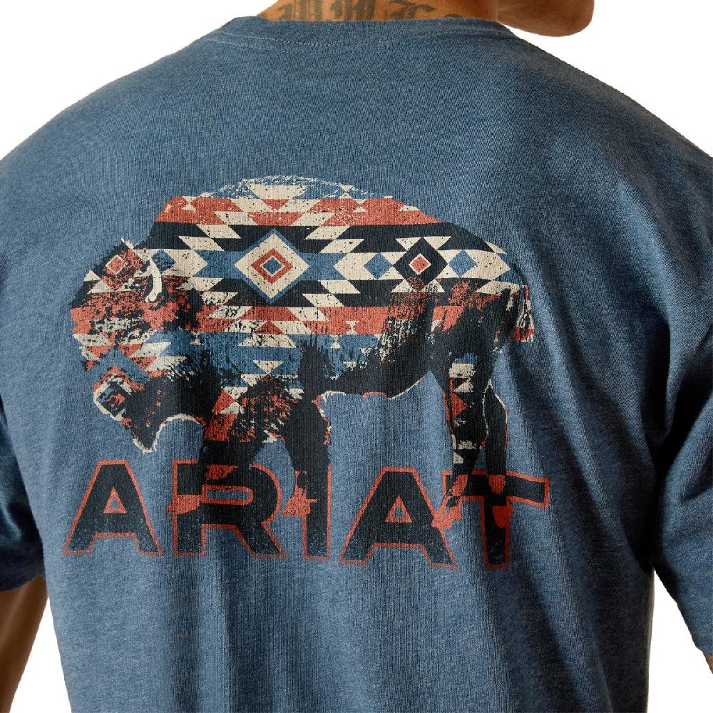 Ariat Sailor Blue Heather SW Fill Bison Short Sleeve Men's T-Shirt 10051457