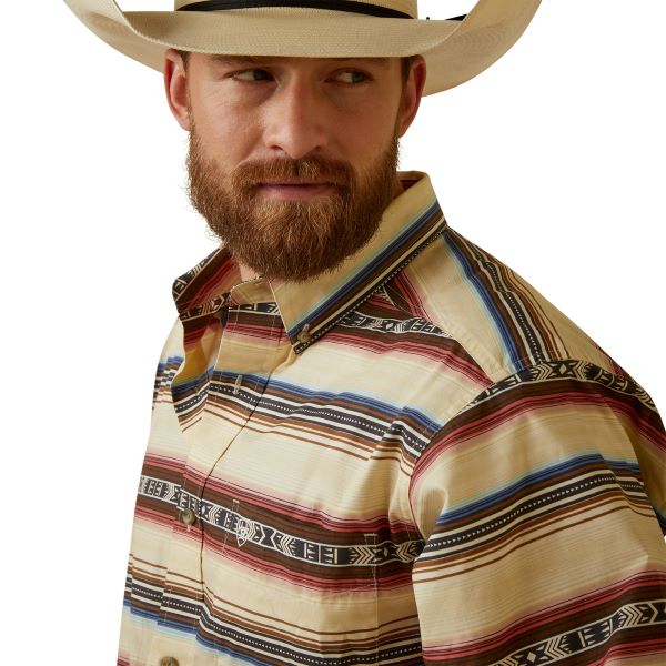 Ariat Sand (with Stripes And Print) Team Darren Men's Fitted Shirt 10044912
