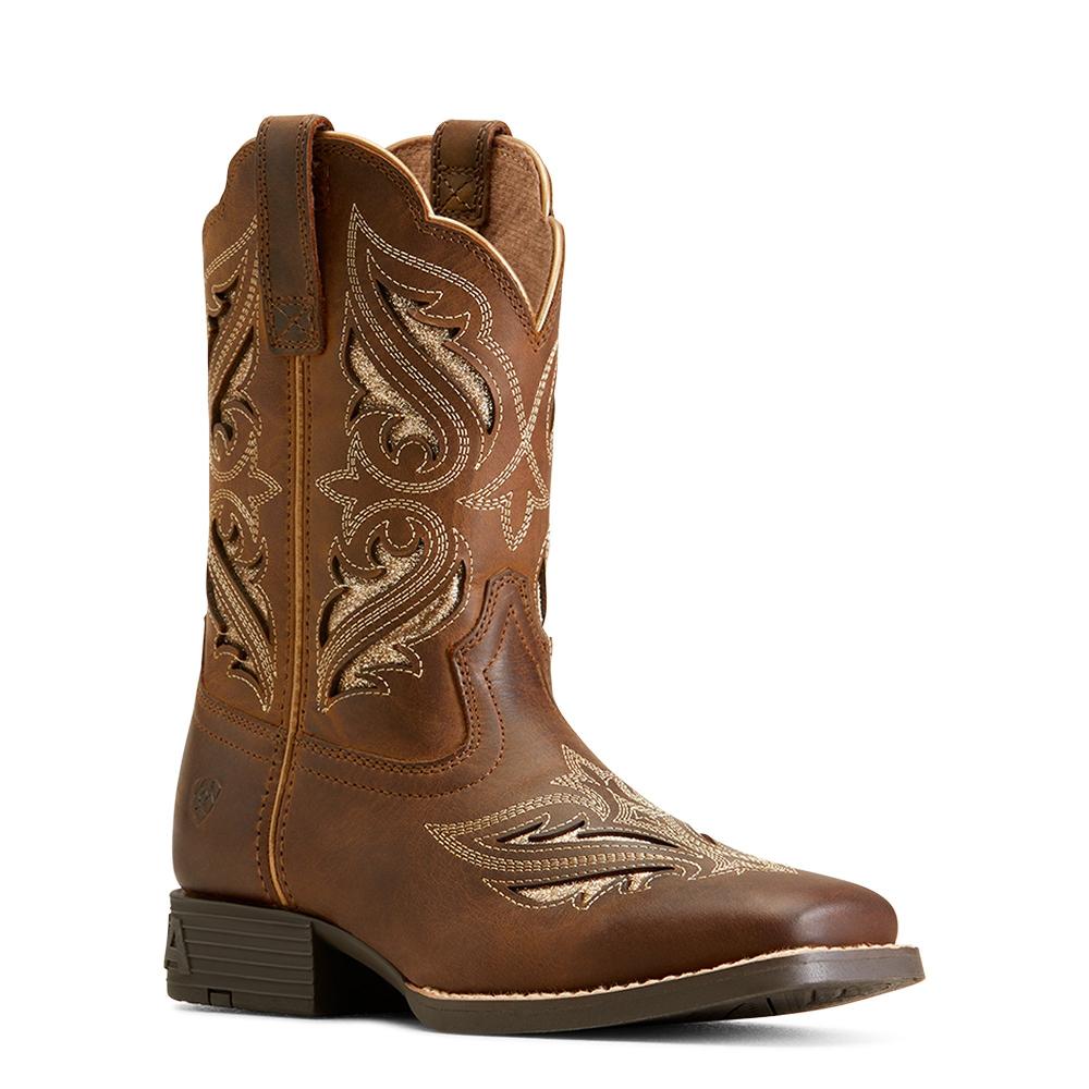 Ariat Sassy Brown Round Up Bliss 8 inch Wide Square Toe Children's Boots 10046884