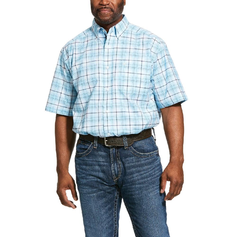 Ariat September Sky Blue Pro Series Larkspur Classic Fit Mens Short Sleeve Shirt 10030721