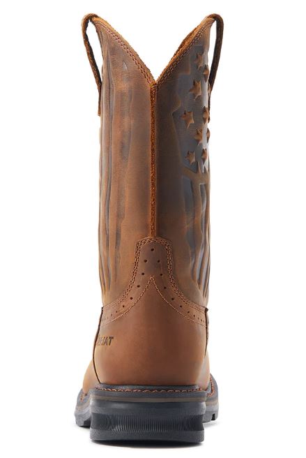 Ariat Sierra Shock Shield Patriotic Brown Mens Western Work Boots 10044505