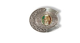Ariat Silver Oval Horseshoe Mexican Flag Emblem Buckle A37021