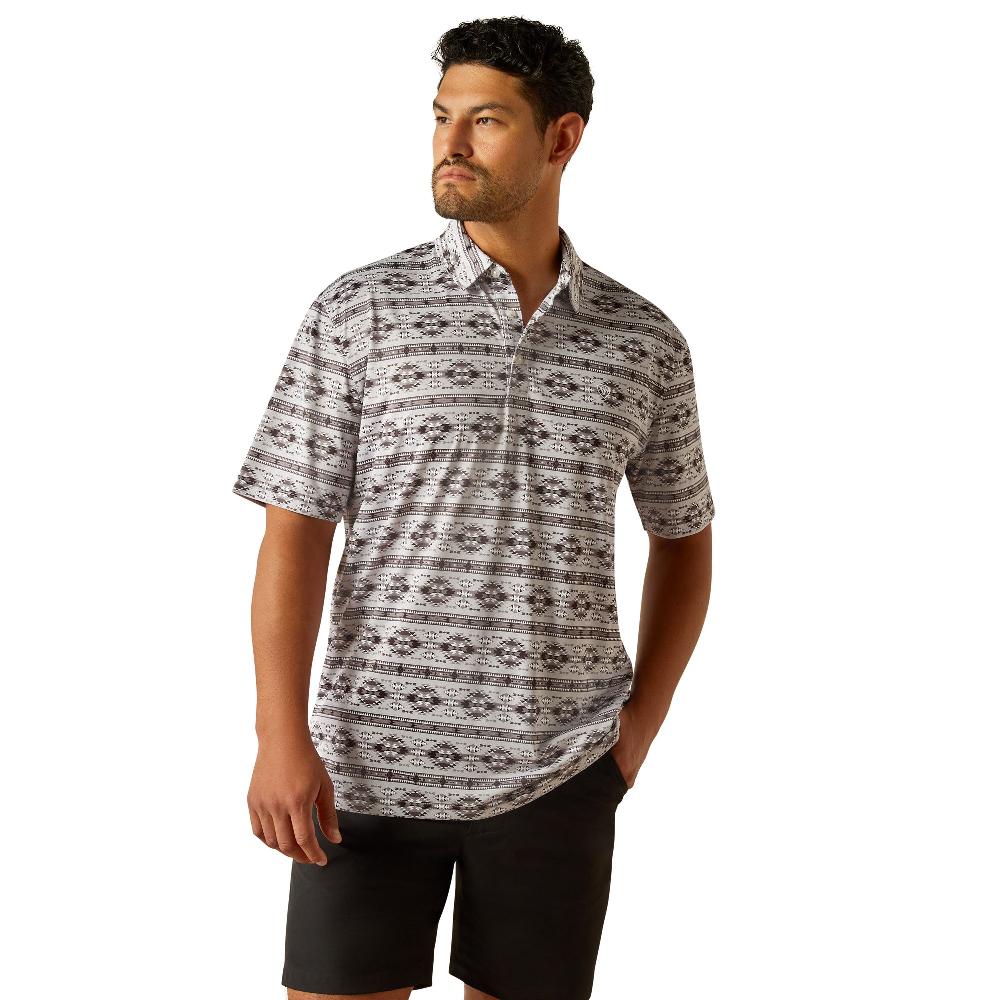 Ariat Silver Sconce Men's All Over Print Short Sleeve Polo Shirt 10058784