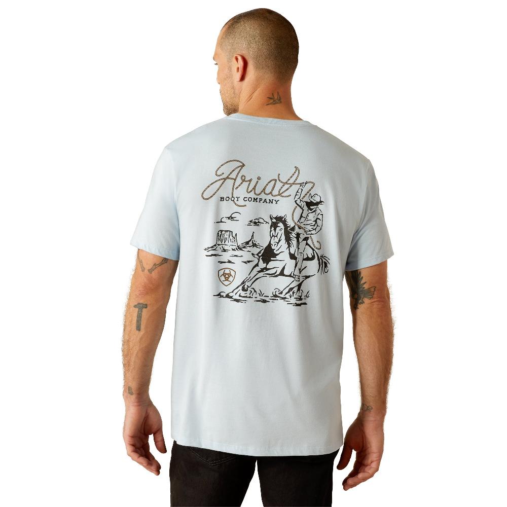 Ariat Sky Blue Cactus Roper Men's Short Sleeve T-Shirt 10054838