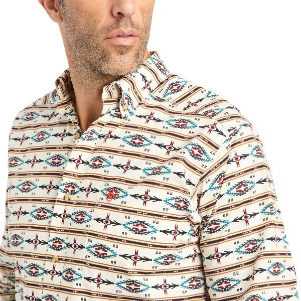 Ariat Snow Bunting Keon Stretch Fitted Men's Longsleeve Shirt 10042327
