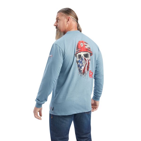 Ariat Steel Blue Heather FR Born For This Men's Longsleeve T-Shirt 10041478