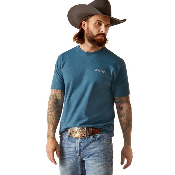 Ariat Steel Blue Heather Men's Western Wire T-Shirt 10047902