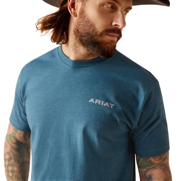 Ariat Steel Blue Heather Men's Western Wire T-Shirt 10047902