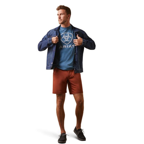 Ariat Steel Blue Heather Steel Bar Logo Men's T-Shirt 10044782