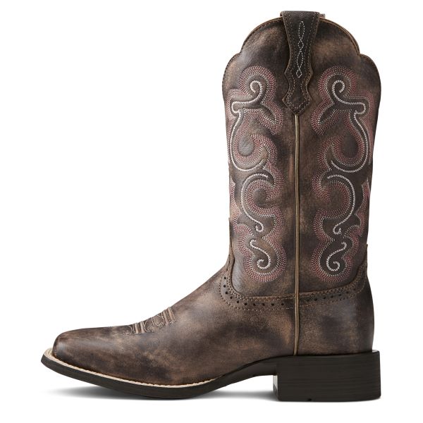 Ariat Tack Room Chocolate Quickdraw 11 Inch Shaft Wide Square Toe Women's Western Boots 10021616