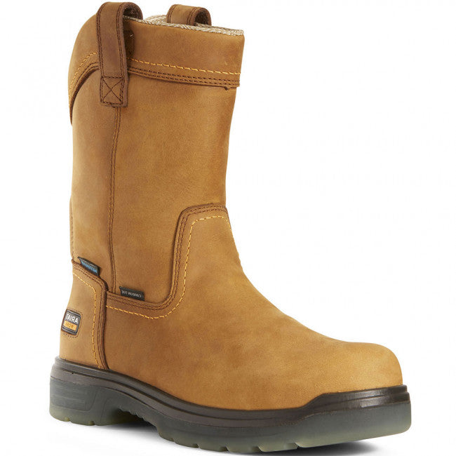 Ariat Tan Aged Bark Turbo 10 inch Pull-On Waterproof Carbon Toe Men's Work Boots 10027328