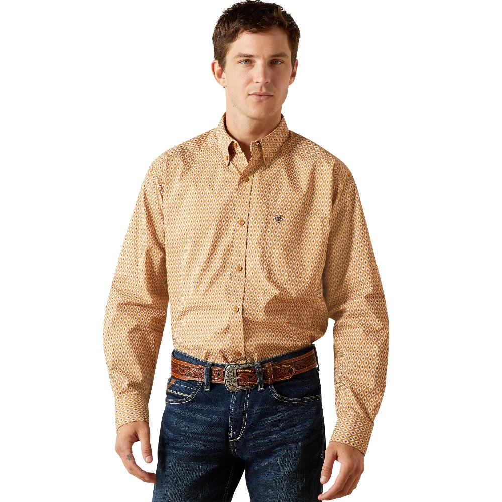 Ariat Tan Burnis Men's Collared Longsleeve Button Front Classic Fit Shirt 10062211