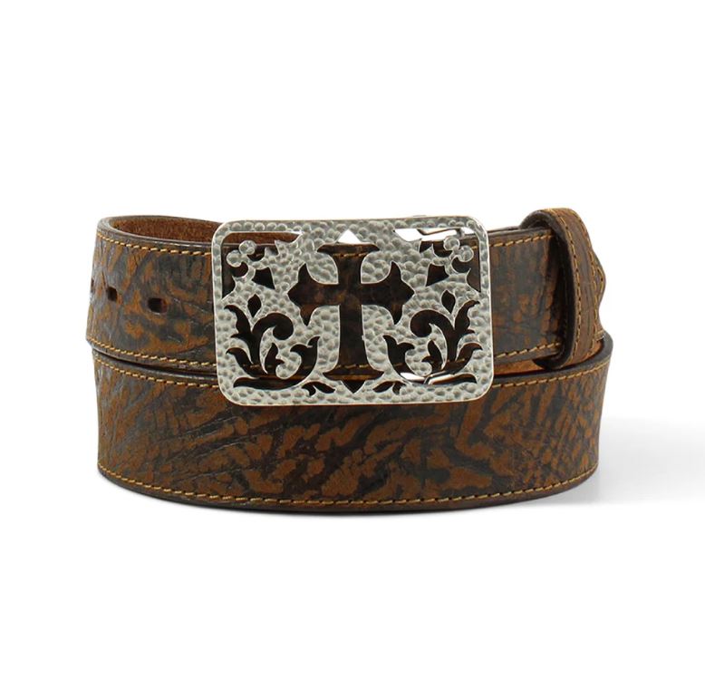Ariat Tan Women's Moonstruck Leather Strap Belt with Buckle (with Cross) A1560102