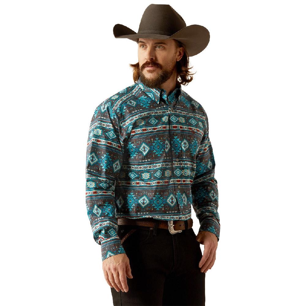 Ariat Teal Prestcot Classic Fit Men's Long Sleeve Button Down Shirt 10053868