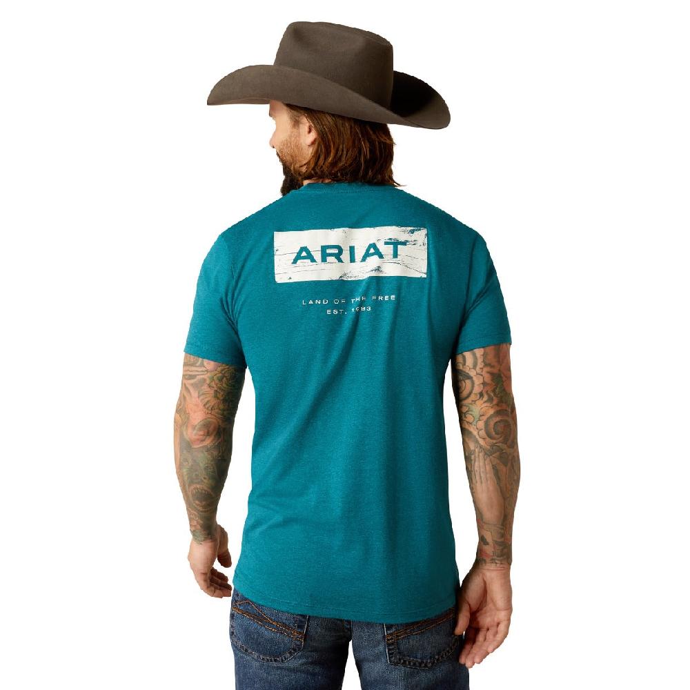 Ariat Teal Stacks Men's Short Sleeve T-Shirt 10052036
