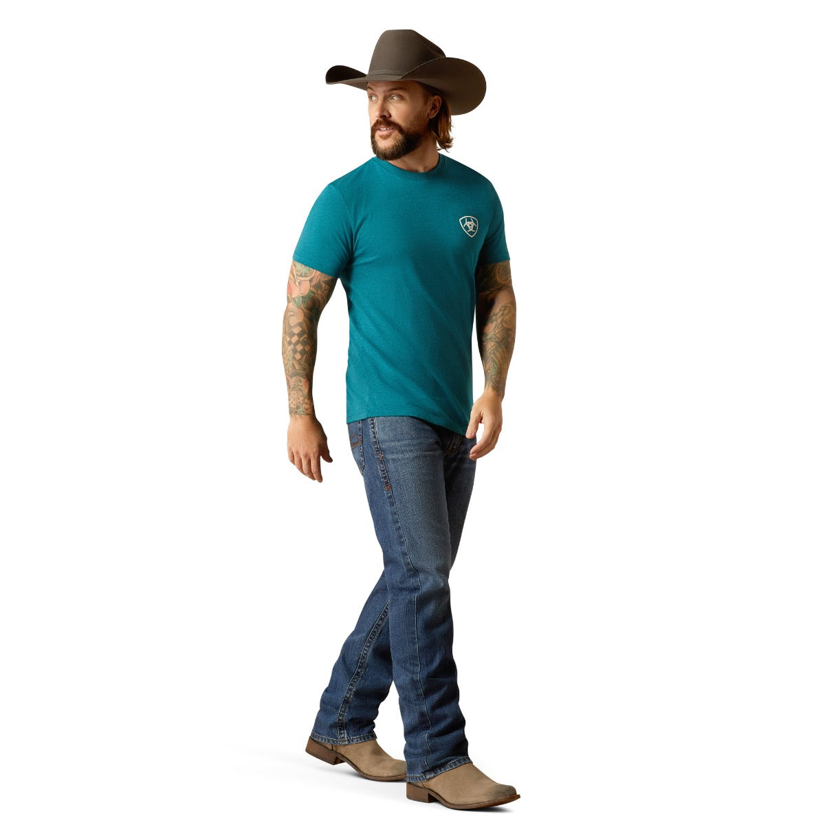 Ariat Teal Stacks Men's Short Sleeve T-Shirt 10052036
