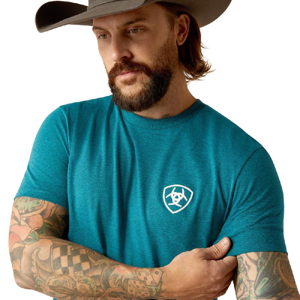 Ariat Teal Stacks Men's Short Sleeve T-Shirt 10052036