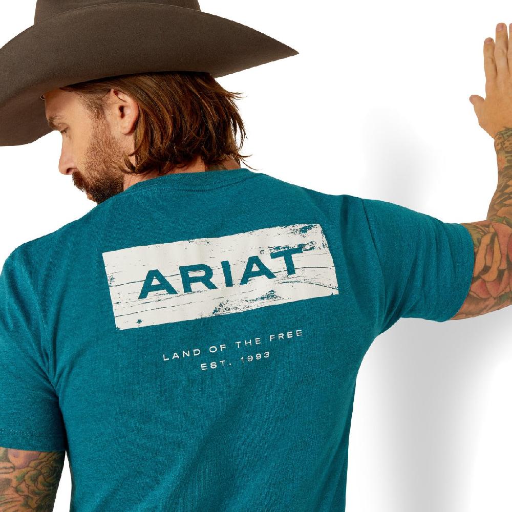 Ariat Teal Stacks Men's Short Sleeve T-Shirt 10052036