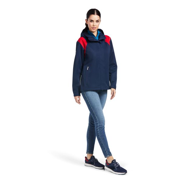 Ariat Team Blue Red And White Spectator Waterproof Womens Jacket 10039216