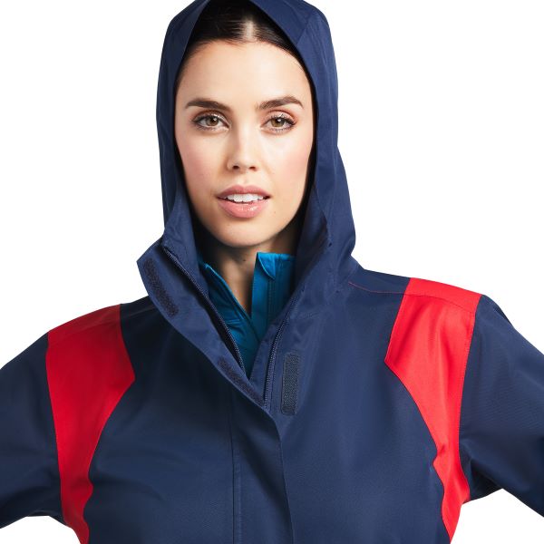 Ariat Team Blue Red And White Spectator Waterproof Womens Jacket 10039216