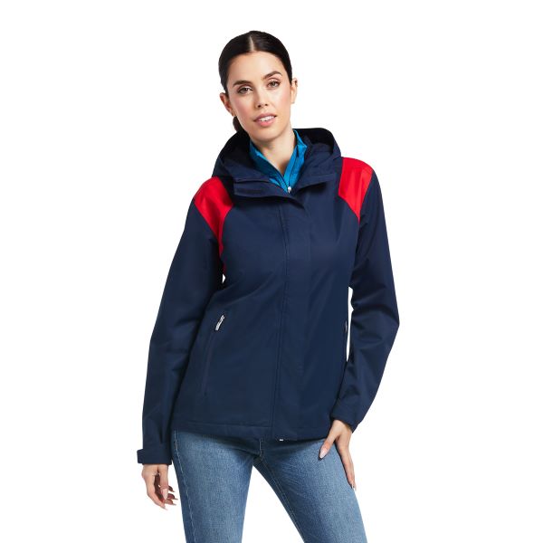 Ariat Team Blue Red and White Spectator Waterproof Womens Jacket 10039216