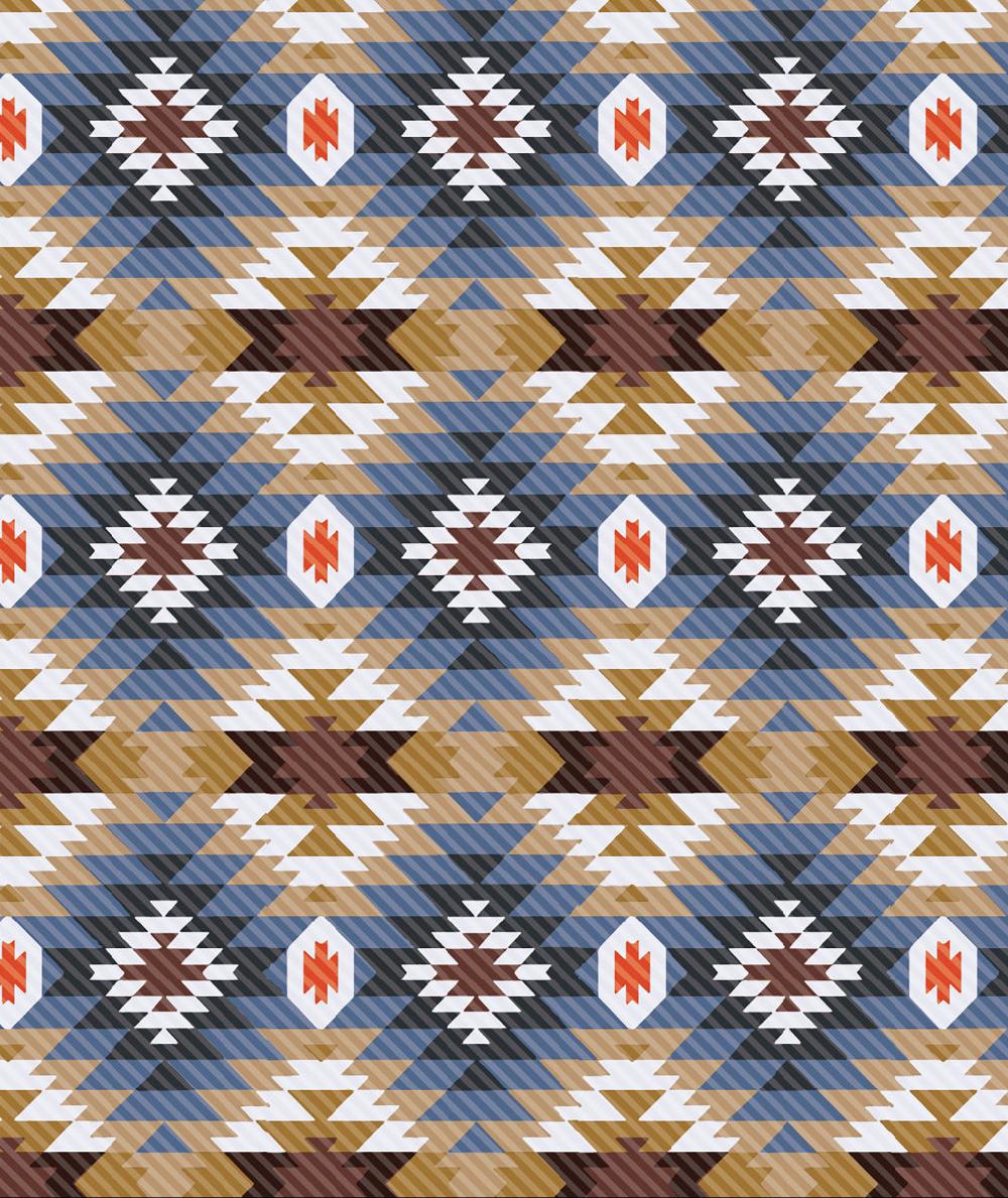 Ariat Tennessee Brown Sugar And Steel Blue Aztec Print Classic Fit Collared Men's Longsleeve Shirt 10052613