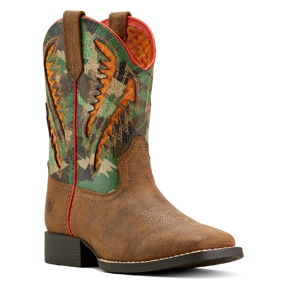 Ariat Toast Tan Youth Quickdraw VentTEK 8 Inch Wide Square Toe Western Boots 10061193