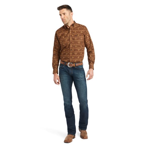 Ariat Toffee Team Colter Men's Fitted Longsleeve Shirt 10042353