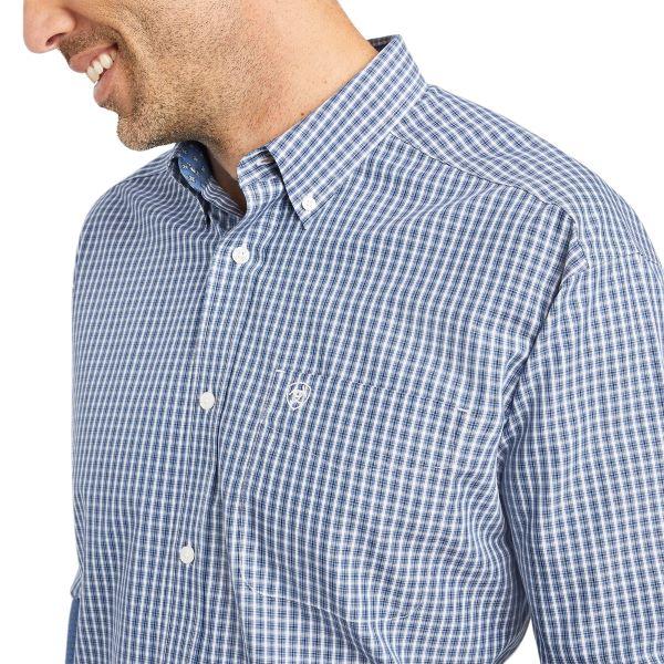 Ariat True Navy Wrinkle Free Ellison Men's Classic Fit Longsleeve Shirt 10042287