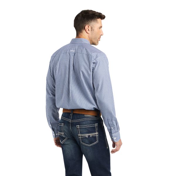 Ariat True Navy Wrinkle Free Ellison Men's Classic Fit Longsleeve Shirt 10042287