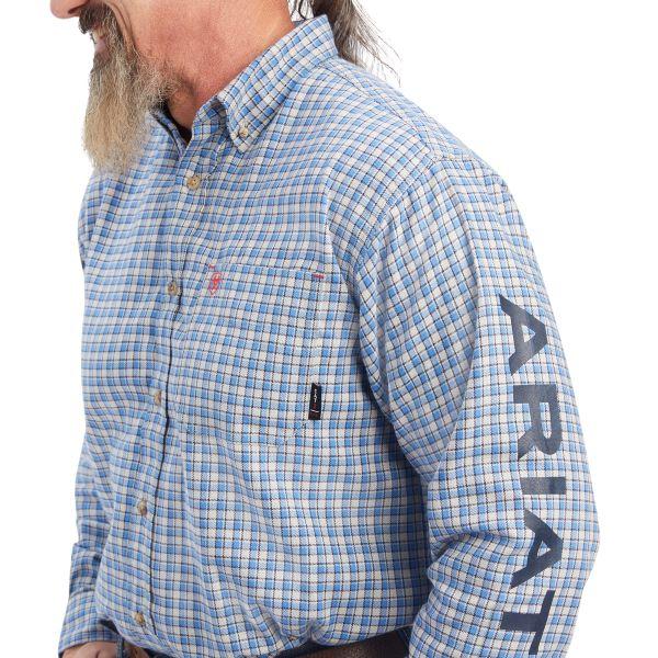 Ariat Turquoise FR Cunningham Logo Men's Longsleeve Work Shirt 10041685